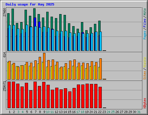Daily usage for May 2025