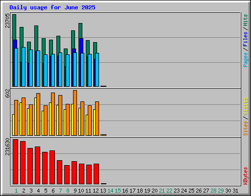 Daily usage for June 2025