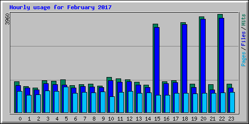 Hourly usage for February 2017