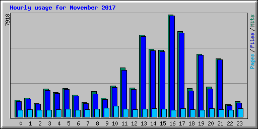 Hourly usage for November 2017