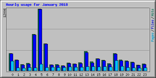 Hourly usage for January 2018