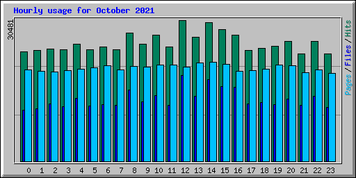 Hourly usage for October 2021