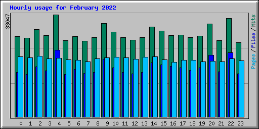 Hourly usage for February 2022