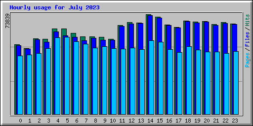 Hourly usage for July 2023